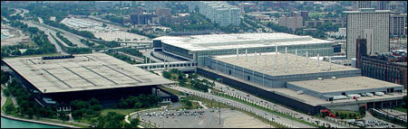 Aerial view of the McCormick Place Complex
